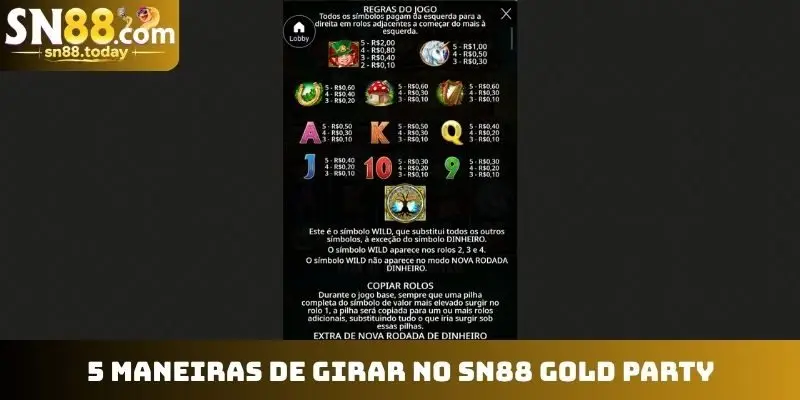 5 maneiras de girar no SN88 Gold Party