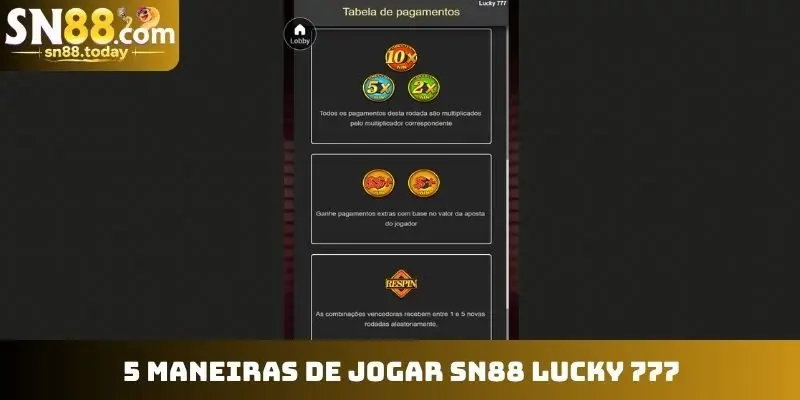 5 maneiras de jogar SN88 Lucky 777