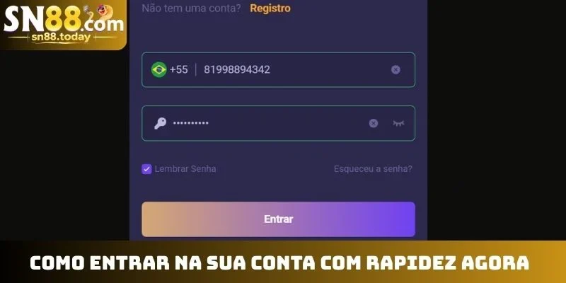 Como entrar na sua conta com rapidez agora
