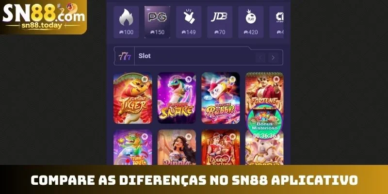 Compare as diferenças no SN88 aplicativo