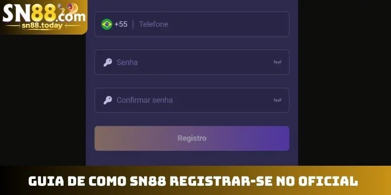 Guia de como SN88 registrar-se no oficial