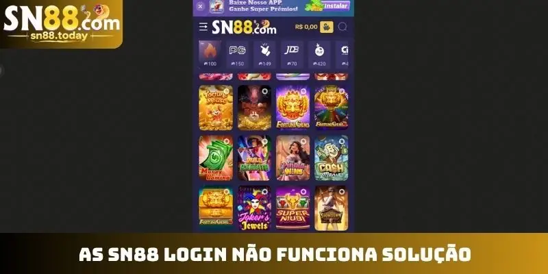 As SN88 login não funciona solução