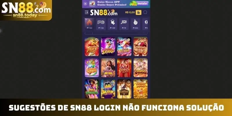 Sugestões de SN88 login não funciona solução