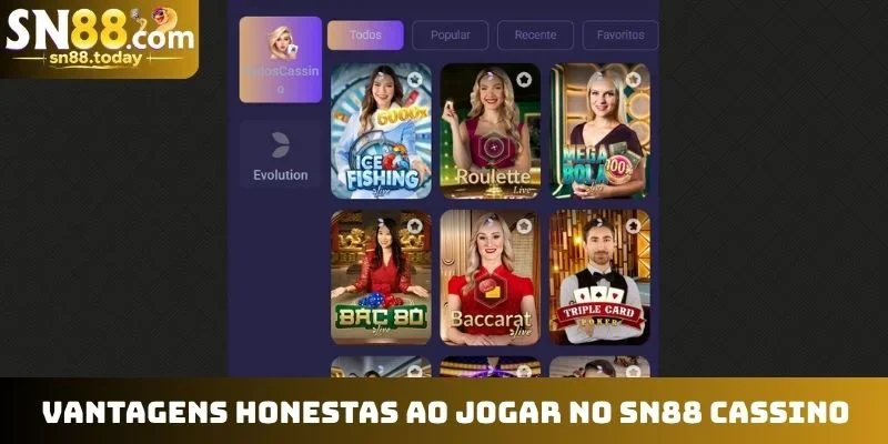 Vantagens honestas ao jogar no SN88 cassino