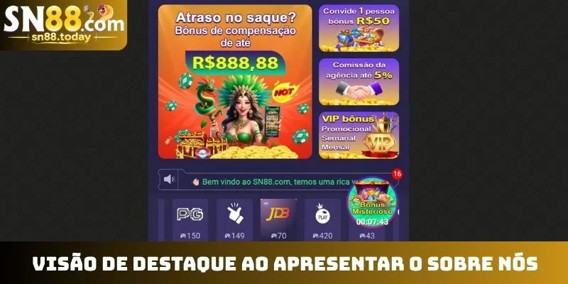 Visão de destaque ao apresentar o sobre nós