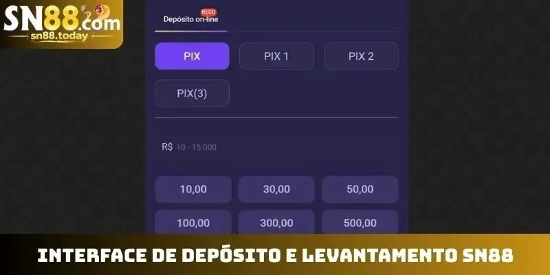 Interface de depósito e levantamento SN88